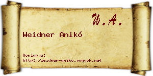 Weidner Anikó névjegykártya